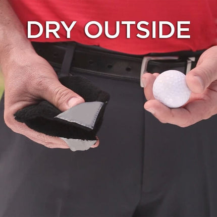 Microfiber Fleece Lining GOLF Ball Cleaning Towel with Carabiner Hook(Grey)-garmade.com