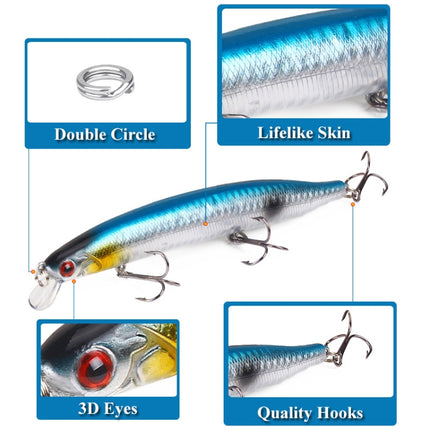 XY-256 19.1g/13.5cm Long Casting Sinking Minnow Fake Bait(8)-garmade.com