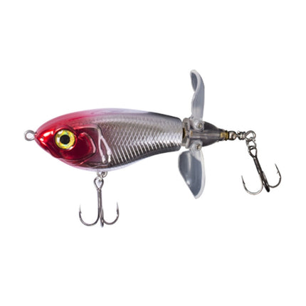 DF080 16g Double Paddle Tractor Surface Tether Roadrunner Fake Lure Long-distance Casting Lure(Red Head Silver)-garmade.com