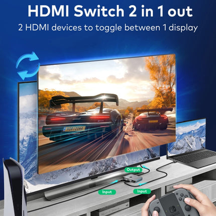 llano LCTS502G 2 In 1 Out 2-Way Conversion HDMI Switcher Version 2.1 8K Ultra HD Video-garmade.com