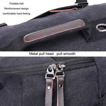 Outdoor Travel Man Canvas Double Shoulder Backpack Student Schoolbag(Grey)-garmade.com