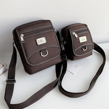 H3324 Commercial Male Single Shoulder Crossbody Bag Oxford Fabric Small Backpack, Color: Brown Large-garmade.com