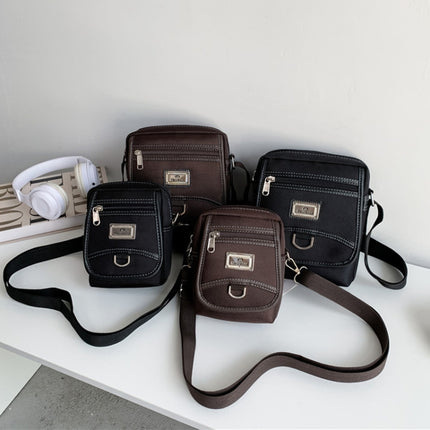 H3324 Commercial Male Single Shoulder Crossbody Bag Oxford Fabric Small Backpack, Color: Brown Large-garmade.com