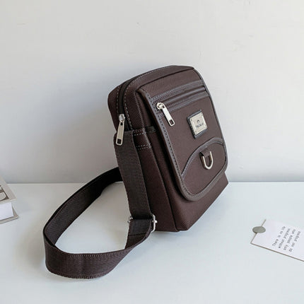 H3324 Commercial Male Single Shoulder Crossbody Bag Oxford Fabric Small Backpack, Color: Brown Small-garmade.com