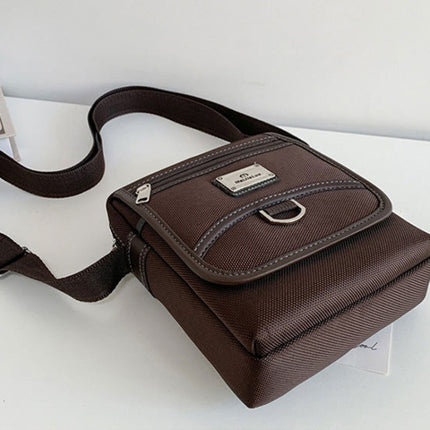 H3324 Commercial Male Single Shoulder Crossbody Bag Oxford Fabric Small Backpack, Color: Black Large-garmade.com