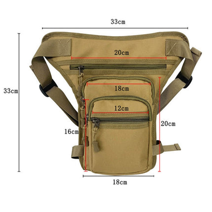 Outdoor Motorcycle Riding Waist And Leg Bag Man Multi Compartment Waist Pack(Camouflage Khaki)-garmade.com