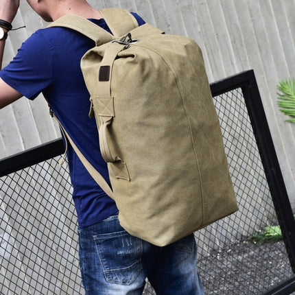 FM308 Large Capacity Outdoor Travel Man Canvas Double Shoulder Backpack Student Schoolbag, Specification: Large Black-garmade.com