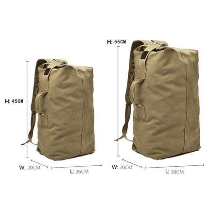 FM308 Large Capacity Outdoor Travel Man Canvas Double Shoulder Backpack Student Schoolbag, Specification: Large Green-garmade.com