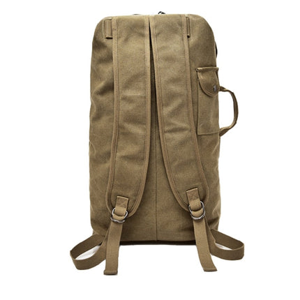 FM308 Large Capacity Outdoor Travel Man Canvas Double Shoulder Backpack Student Schoolbag, Specification: Large Black-garmade.com