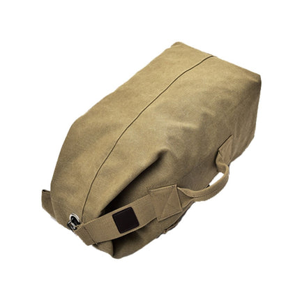 FM308 Large Capacity Outdoor Travel Man Canvas Double Shoulder Backpack Student Schoolbag, Specification: Large Khaki-garmade.com