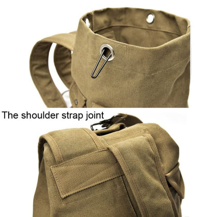 FM308 Large Capacity Outdoor Travel Man Canvas Double Shoulder Backpack Student Schoolbag, Specification: Small Khaki-garmade.com