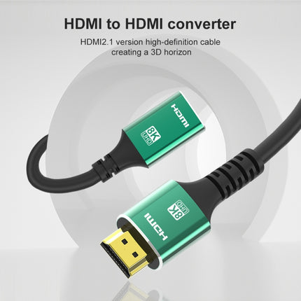 0.5m HDMI2.1 Male To Female 8K Audio And Video Cable Extension Cable(Green)-garmade.com
