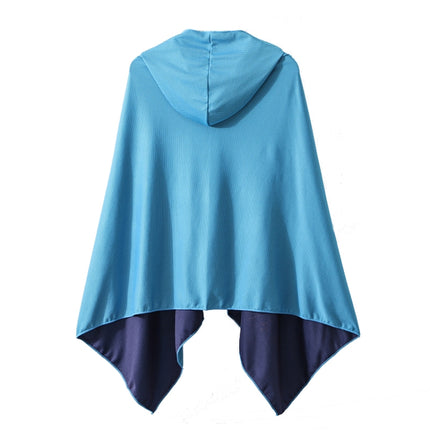 60 x 145cm Cool and Quick-drying Beach Cloak Diving Hooded Changing Clothes Absorbent Towel(Light Blue)-garmade.com