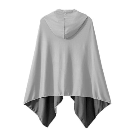 60 x 145cm Cool and Quick-drying Beach Cloak Diving Hooded Changing Clothes Absorbent Towel(Grey)-garmade.com
