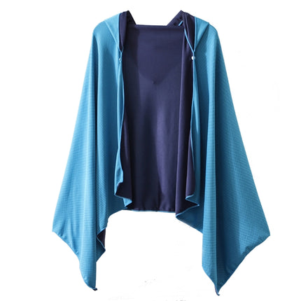 60 x 145cm Cool and Quick-drying Beach Cloak Diving Hooded Changing Clothes Absorbent Towel(Light Blue)-garmade.com