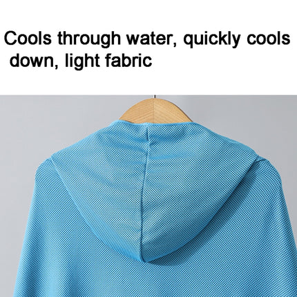 60 x 145cm Cool and Quick-drying Beach Cloak Diving Hooded Changing Clothes Absorbent Towel(Light Blue)-garmade.com