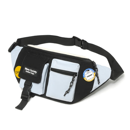 Y9574 Canvas Crossbody Single Shoulder Backpack Light Sports Chest Bag Black-garmade.com
