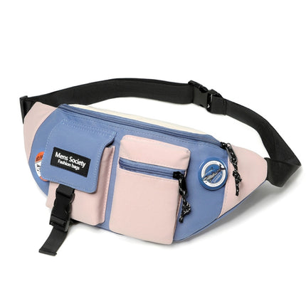 Y9574 Canvas Crossbody Single Shoulder Backpack Light Sports Chest Bag Blue-garmade.com