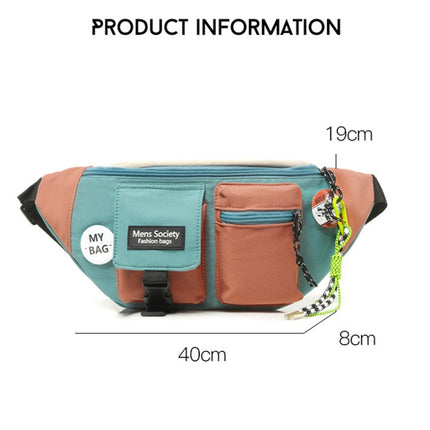 Y9574 Canvas Crossbody Single Shoulder Backpack Light Sports Chest Bag Blue+Lanyard-garmade.com
