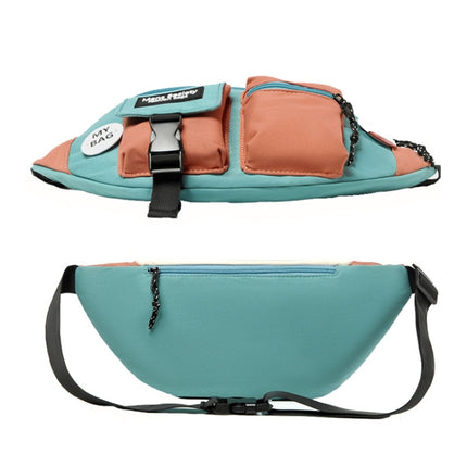 Y9574 Canvas Crossbody Single Shoulder Backpack Light Sports Chest Bag Orange+Lanyard-garmade.com