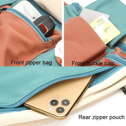 Y9574 Canvas Crossbody Single Shoulder Backpack Light Sports Chest Bag Orange+Lanyard-garmade.com