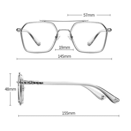 A5 Double Beam Polarized Color Changing Myopic Glasses, Lens: -150 Degrees Change Tea Color(Black Gold Frame)-garmade.com