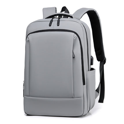 Large-capacity Waterproof Wear-resistant Laptop Backpack with USB Charging Hole(Grey)-garmade.com