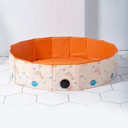 80 x 20cm Children Foldable No Need Inflate Bathing Tub Playing House Game Sand Ball Pool(Orange)-garmade.com