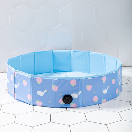 80 x 20cm Children Foldable No Need Inflate Bathing Tub Playing House Game Sand Ball Pool(Goose Blue)-garmade.com