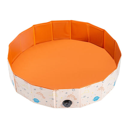 80 x 20cm Children Foldable No Need Inflate Bathing Tub Playing House Game Sand Ball Pool(Beige)-garmade.com