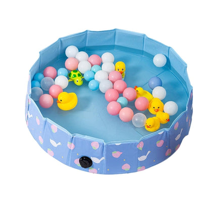 80 x 20cm Children Foldable No Need Inflate Bathing Tub Playing House Game Sand Ball Pool(Goose Blue)-garmade.com