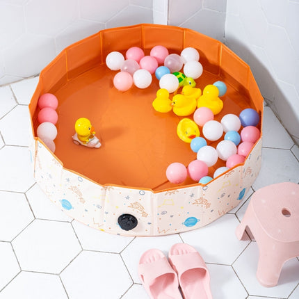 80 x 20cm Children Foldable No Need Inflate Bathing Tub Playing House Game Sand Ball Pool(Beige)-garmade.com