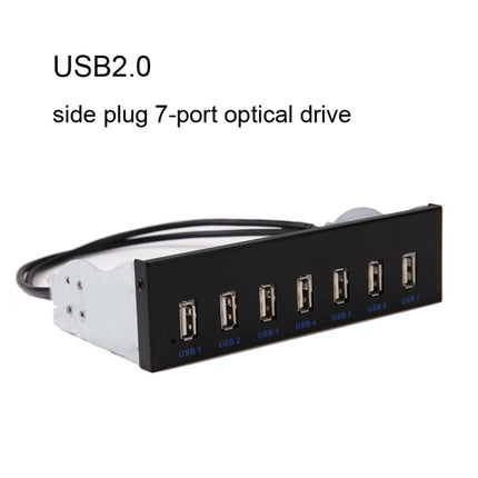 7 Port USB2.0 Optical Drive Bit Front Panel, Style: Side Plug-garmade.com