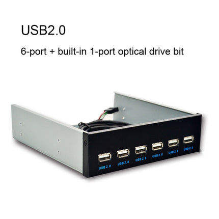 7 Port USB2.0 Optical Drive Bit Front Panel, Style: Flat Mouth-garmade.com