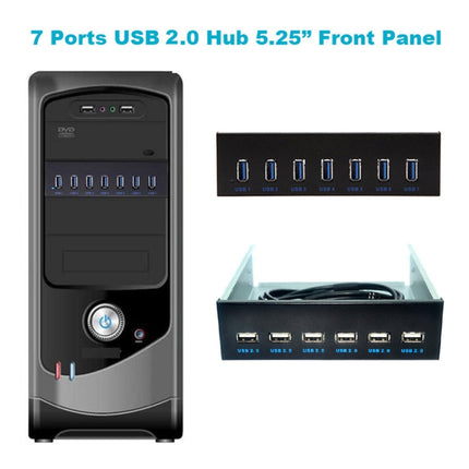 7 Port USB2.0 Optical Drive Bit Front Panel, Style: Side Plug-garmade.com