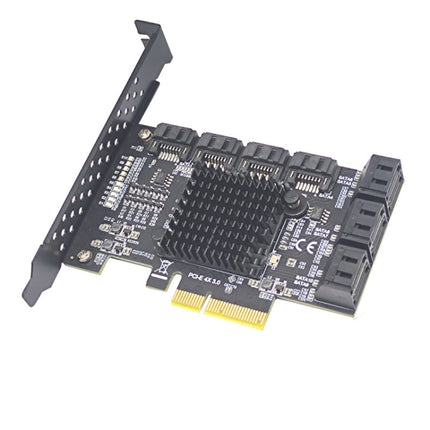 PCIE 4X To 10 Port SATA 3.0 Adapter Expansion Card ASMedia ASM1166 Converter-garmade.com