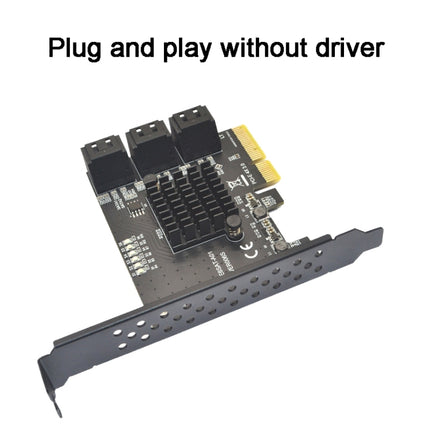 PCIE 1X To 10 Port SATA 3.0 Adapter Expansion Card ASMedia ASM1166 Converter-garmade.com