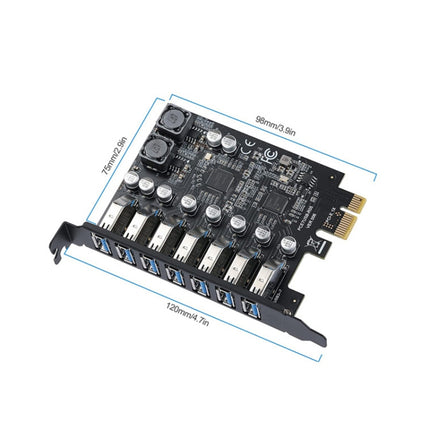 PCE7USB-R05 PCI-E To USB 3.2 GEN1 7-Port 19PIN Expansion Card Super Speed 5Gbps-garmade.com