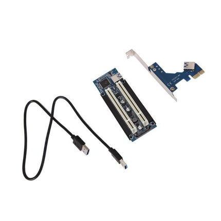 PCI-E 1X To Dual PCI Riser Card Extend Adapter Add Expansion Card For PC Computer-garmade.com