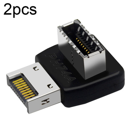 2pcs USB3.1 Type-E Computer Motherboard Interface 90 Degrees Elbow Front Type-C Adapter(PH74A)-garmade.com