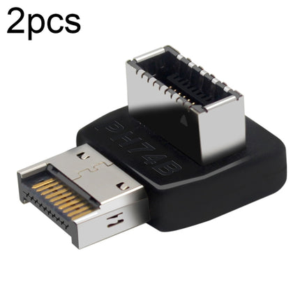 2pcs USB3.1 Type-E Computer Motherboard Interface 90 Degrees Elbow Front Type-C Adapter(PH74B)-garmade.com