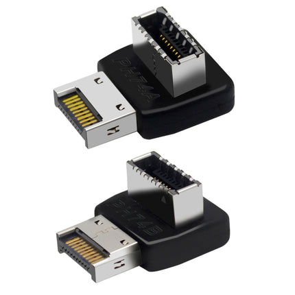 2pcs USB3.1 Type-E Computer Motherboard Interface 90 Degrees Elbow Front Type-C Adapter(PH74B)-garmade.com