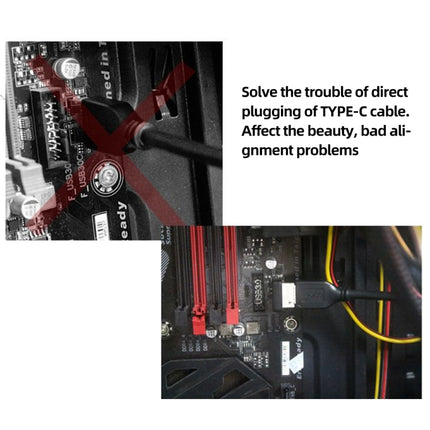 2pcs USB3.1 Type-E Computer Motherboard Interface 90 Degrees Elbow Front Type-C Adapter(PH74B)-garmade.com