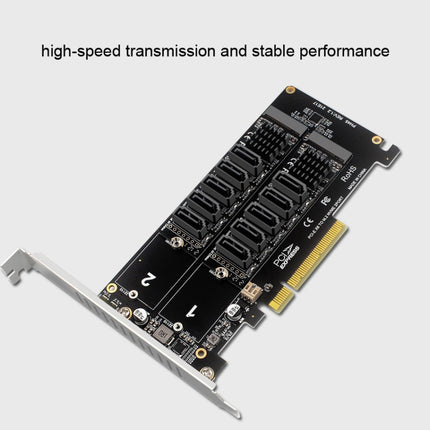 Double NVME Raid PCI-EX8 Split Card To SATA10 Port Transfer Card-garmade.com