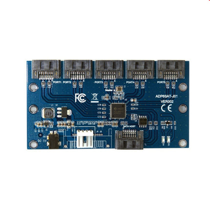 SATA2.0 3Gbps JMB321 Chip SATA Expansion Card 1 to 5 Port Riser Card-garmade.com