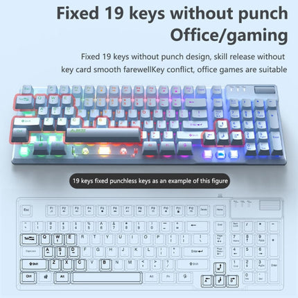Ajazz AF981 96 Keys Office Gaming Illuminated Wired Keyboard, Cable Length: 1.6m(Blue)-garmade.com