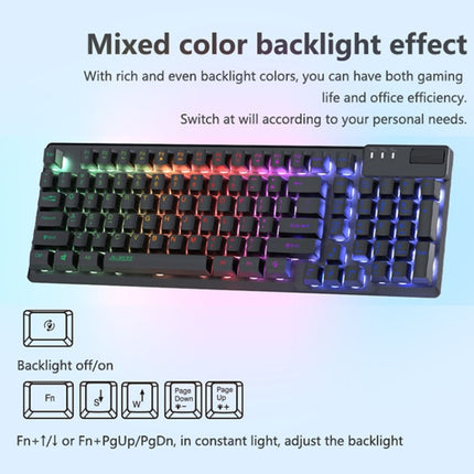 Ajazz AF981 96 Keys Office Gaming Illuminated Wired Keyboard, Cable Length: 1.6m(Blue)-garmade.com