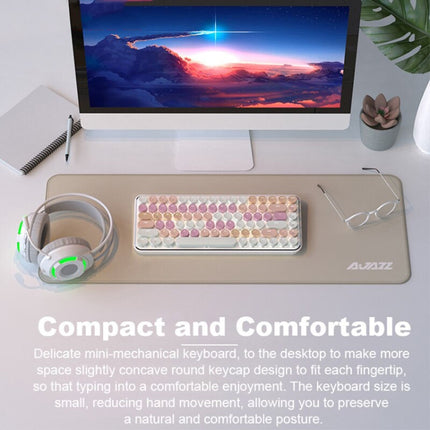 Ajazz K840T 84-Key Wireless/Bluetooth/Wired Three-Mode Round Key Punk Keycap Mechanical Keyboard Green Shaft (Sea Salt Lime Green)-garmade.com