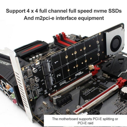 PCI-E X16 to M.2 M-key NVME X4 SSD RAID Array Expansion Adapter Support 2242/2260/2280/22110(PH44Plus)-garmade.com