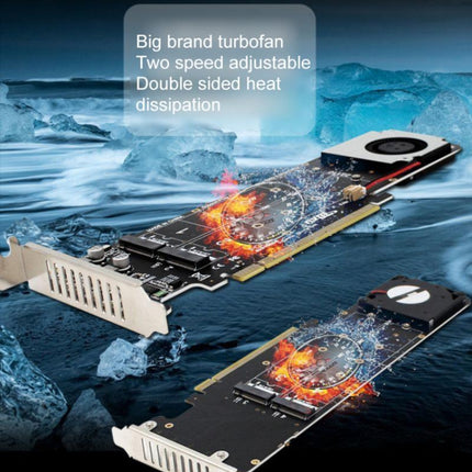 PCI-E X16 to M.2 M-key NVME X4 SSD RAID Array Expansion Adapter Support 2242/2260/2280/22110(PH44Plus)-garmade.com